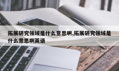 拓展研究领域是什么意思啊,拓展研究领域是什么意思啊英语