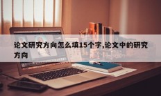 论文研究方向怎么填15个字,论文中的研究方向